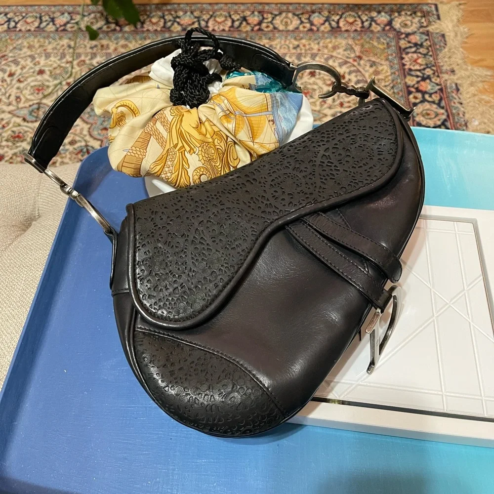 Dior Limited Edition Black Leather Saddle Bag - Picture 4 of 15